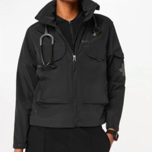 FIGS Technical Collection Jacket Black Medical Windbreaker On shift Extremes XL